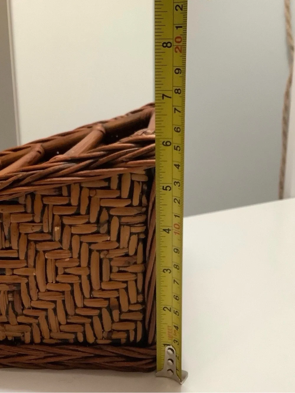 Woven Rattan 4-Compartment Desk Organizer - Brown